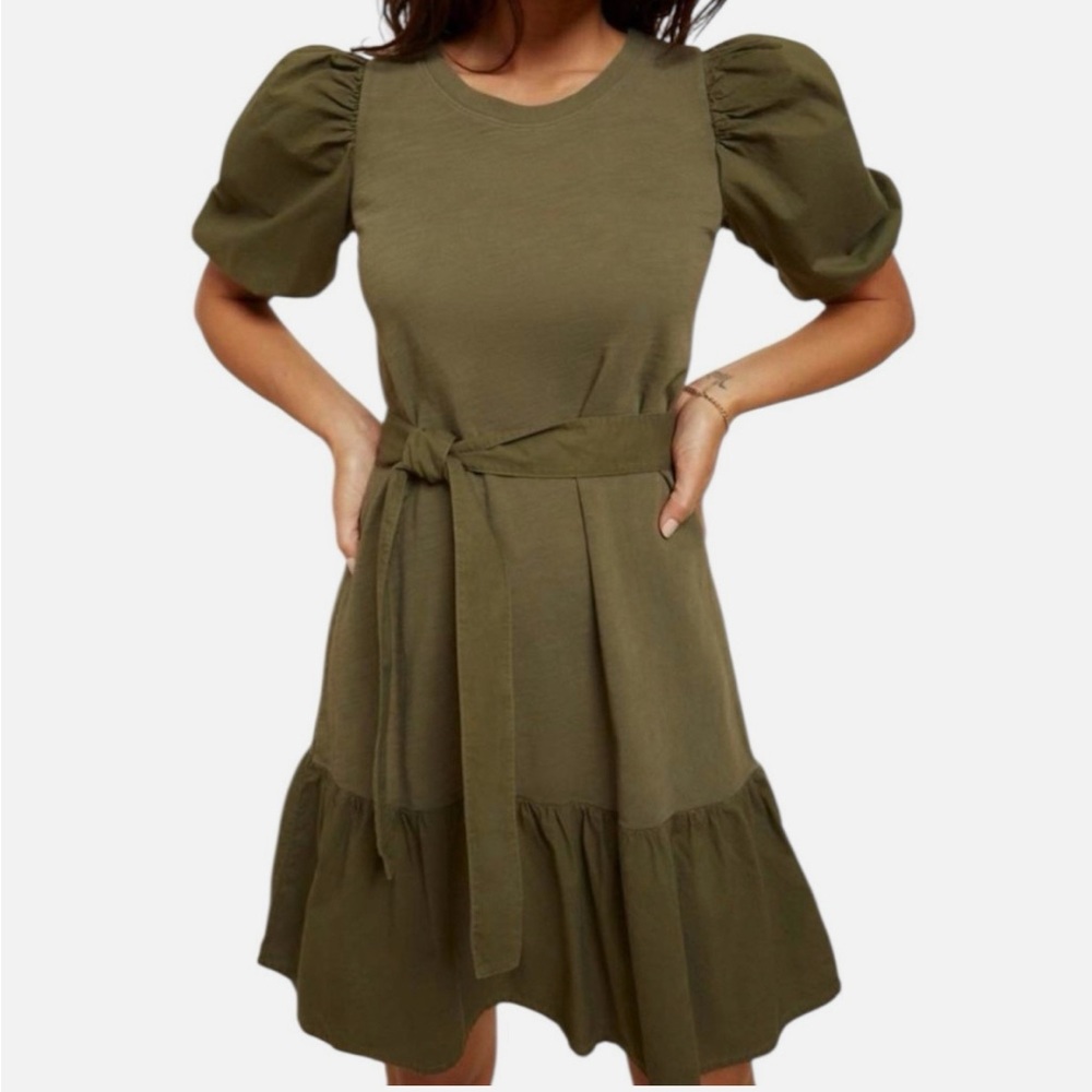 NATION LTD evangeline belted mini dress in ivy, size L, NWOT